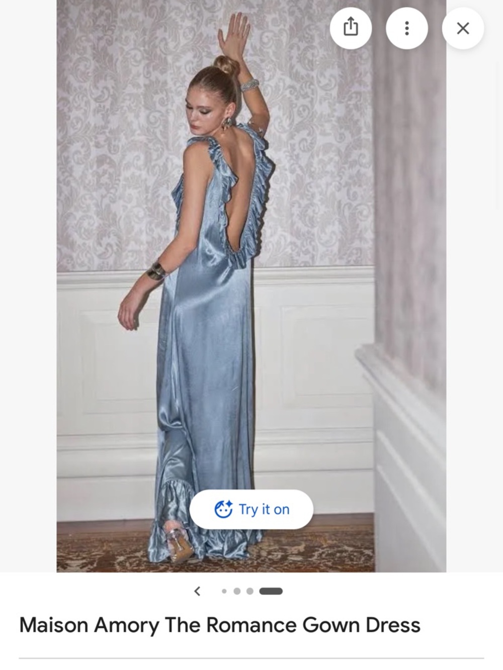 Light Blue Ruffle Maxi Dress - Picture 16 of 16